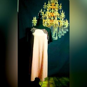 Light pink dress with black back and black lace front, worn once